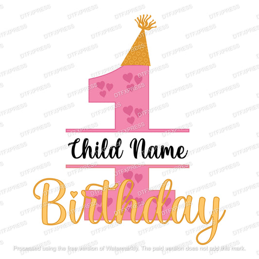 Personalised 1st Birthday - Pink 1BDAY002