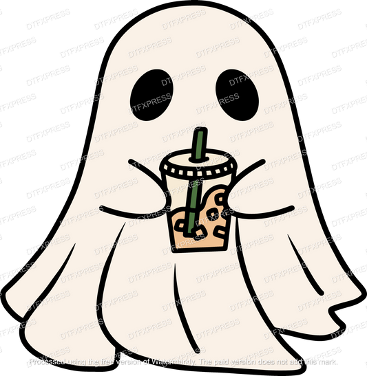 Coffee Drinking Ghost #1 HALLOWEEN0021