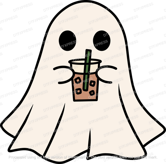 Coffee Drinking Ghost #2 HALLOWEEN0022