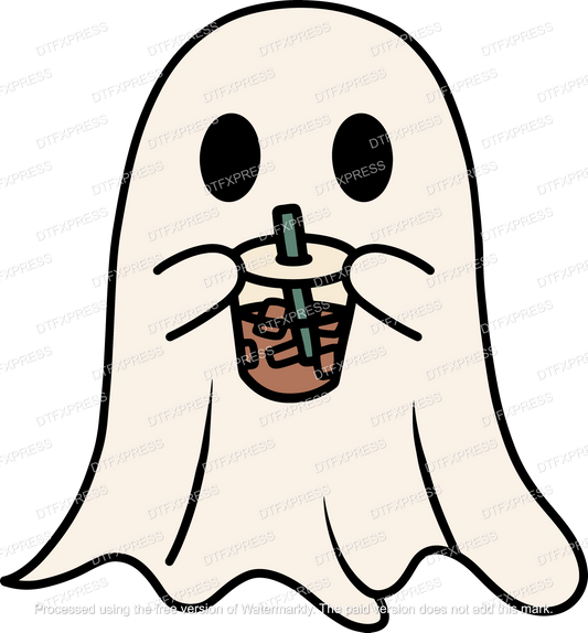 Coffee Drinking Ghost #3 HALLOWEEN0023