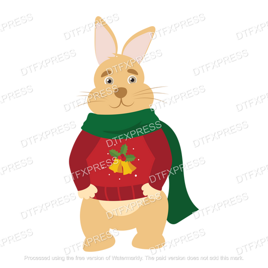 Festive Bunny Rabbit XMAS0059