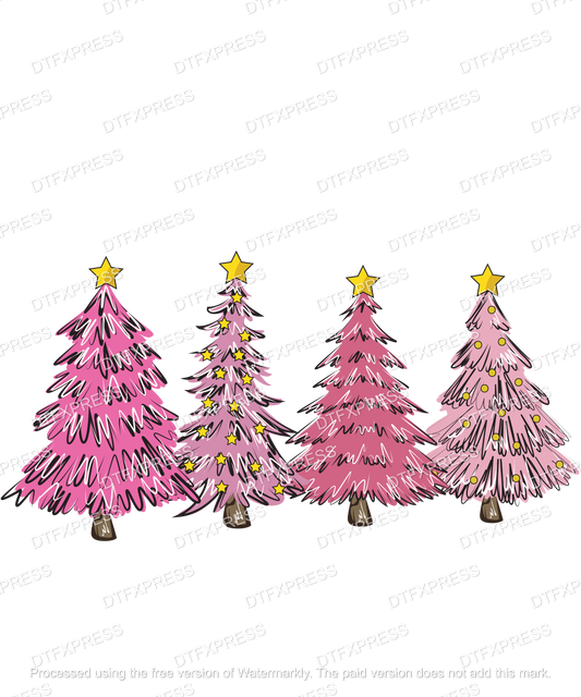 Pink Christmas Trees XMAS0209